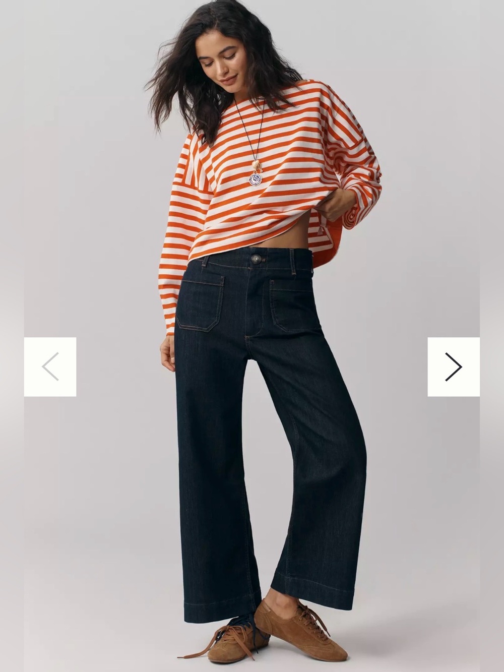 Maeve Colette High-Rise Wide-Leg Cropped Jeans NWOT Size 34 $130